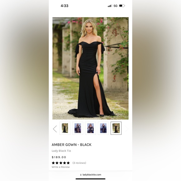 lady black tie amber gown black